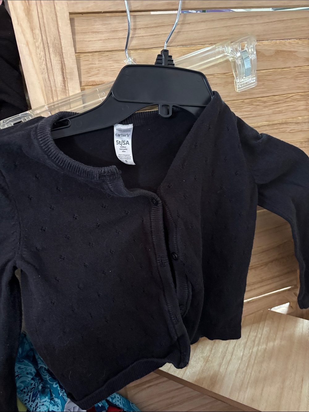 Carters black eyelet buttoned cardigan 5T
